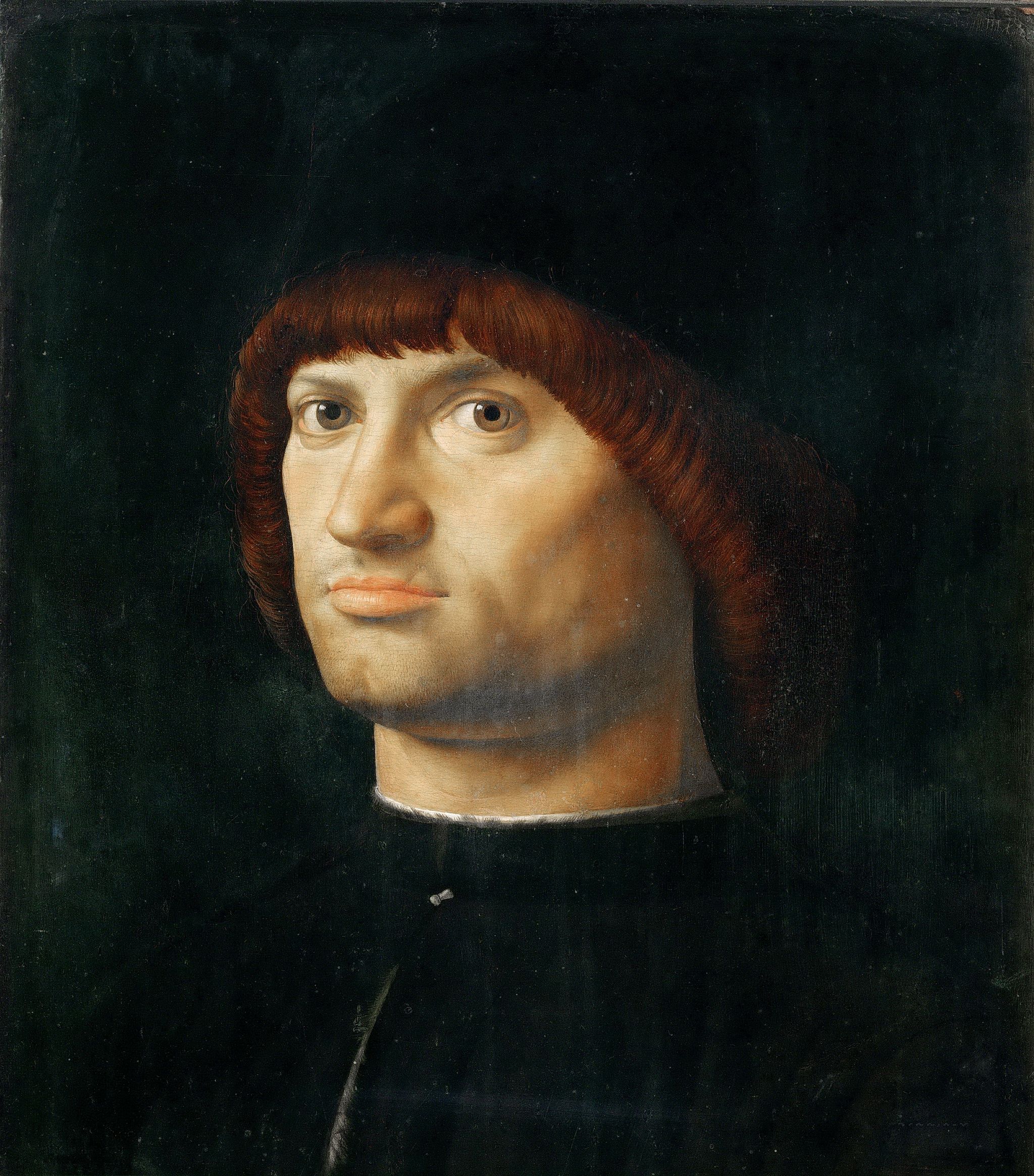 Antonello da Messina. Ritratto d'uomo (Il condottiero), 1475 circa, olio su tavola di pioppo