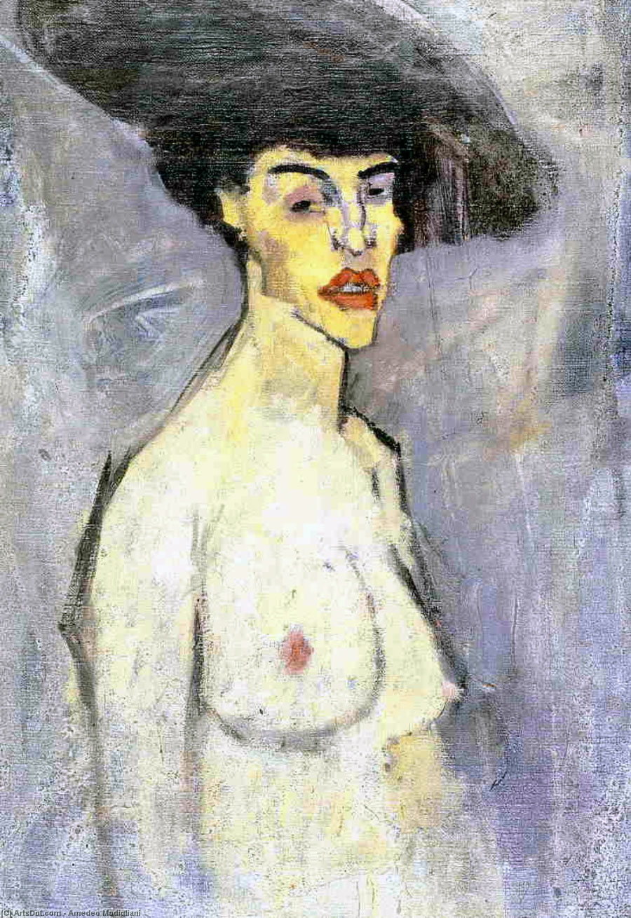 Busto di donna nuda di Modigliani. 1907. Olio su tela.