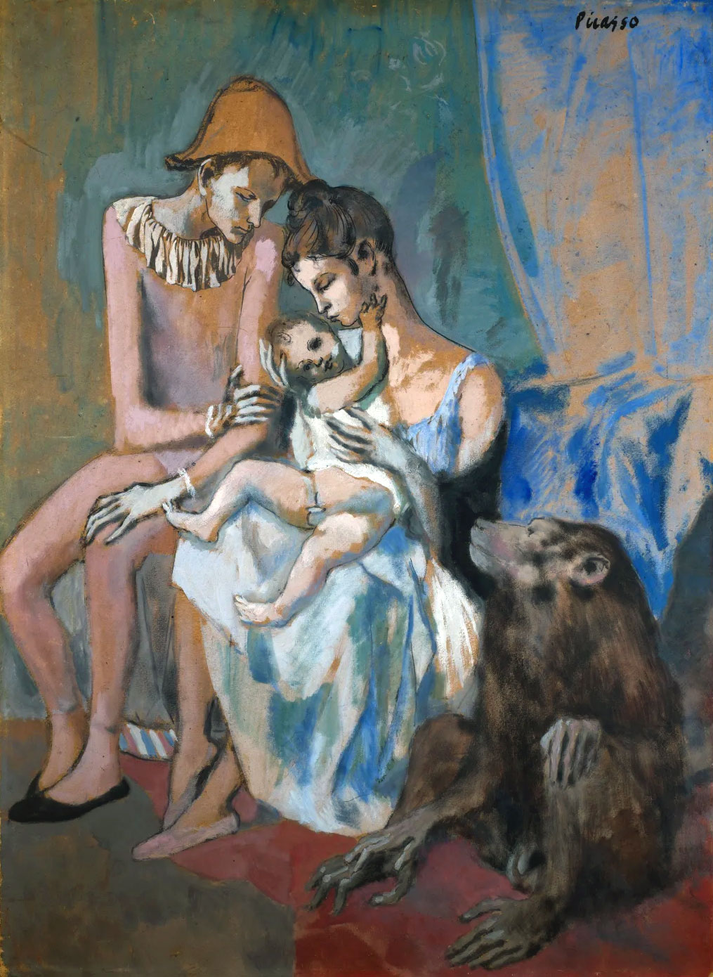 Famiglia di acrobati con scimmia di Pablo Picasso. 1905