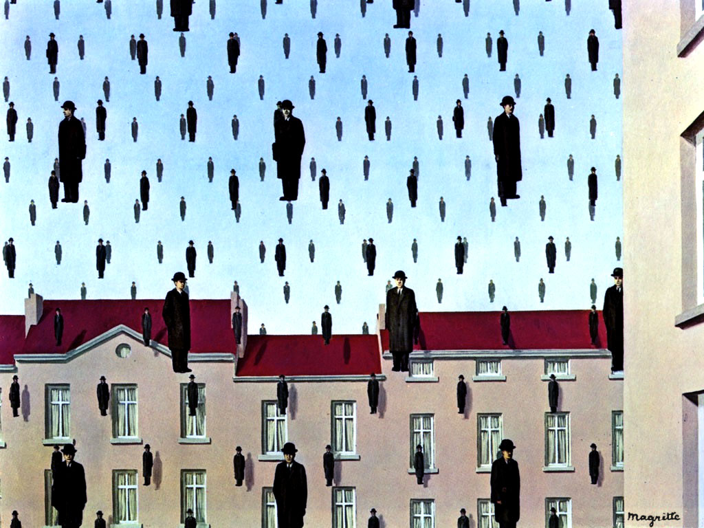 Golconda. Ren&eacute; Magritte. 1953. Olio su tela.