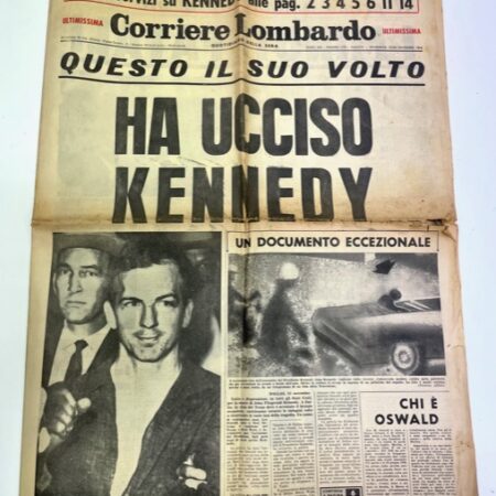 Corriere Lombardo, quotidiamo del 1963, ”Uccisore di Kennedy”